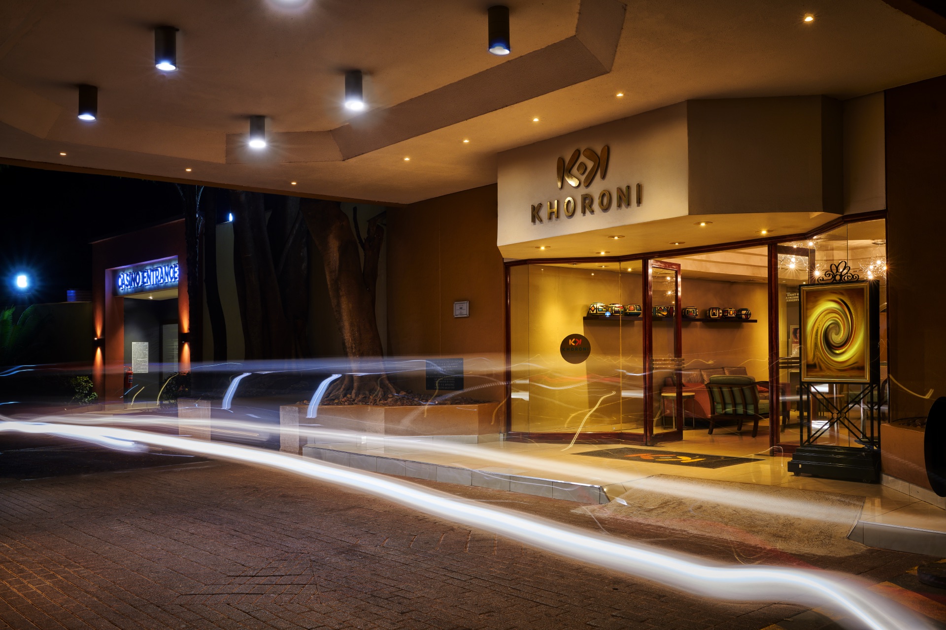 Khoroni casino floor at night